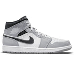 Męskie buty Air Jordan 1 Mid Light Smoke Grey Anthracite (SKU: 554724-078) w uniwersalnej, szaro-czarnej kolorystyce. Klasyczne sneakersy streetwear od tunedkids.