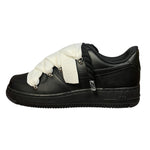 Nike Air Force 1 Low Black Double Rope Laces Black White