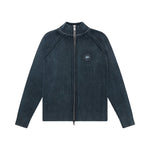 Broken Planet Washed Ribbed Zip Up Washed Blue