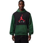 Jordan Brooklyn Pullover Hoodie Black Gorge Green University Red