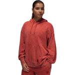 Jordan Flight Fleece Satin-Lined Washed Hoodie Dune Red (W)