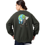 KAWS x Uniqlo Universe Earth Crewneck Dark Grey