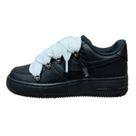 Nike Air Force 1 Low Black Double Rope Laces Black White