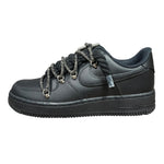 Nike Air Force 1 Low Black Double Rope Laces Icy Silver