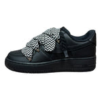 Nike Air Force 1 Low Black Double Rope Laces Oreo Pattern