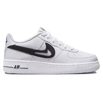 Nike Air Force 1 Low Cut Out Swoosh White Black (GS) – widok z boku