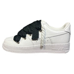 Nike Air Force 1 Low White Double Rope Laces Black Pattern