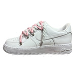 Nike Air Force 1 Low White Double Rope Laces Candy Pink