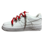 Nike Air Force 1 Low White Double Rope Laces Fire Red