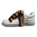 Nike Air Force 1 Low White Double Rope Laces Multicolor Dark Pattern