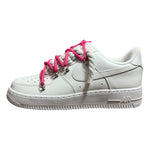 Nike Air Force 1 Low White Double Rope Laces Pink