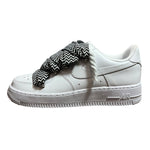 Nike Air Force 1 Low White Double Rope Laces Oreo Pattern