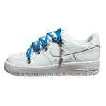 Nike Air Force 1 Low White Double Rope Laces Sky Blue