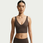 NikeSKIMS Matte V-Neck Long-Line Bra Nskm Dark Sepia Nskm Dark Sepia (W)