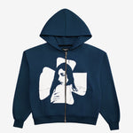 CROSS ZIP HOODIE OXFORD BLUE