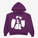 CROSS ZIP HOODIE DARK PURPLE