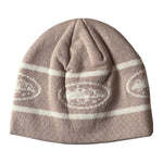 Corteiz Repeat Alcatraz Beanie Brown Cream