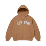 Supreme Arc Thermal Lined Zip Up Hooded Sweatshirt Light Brown